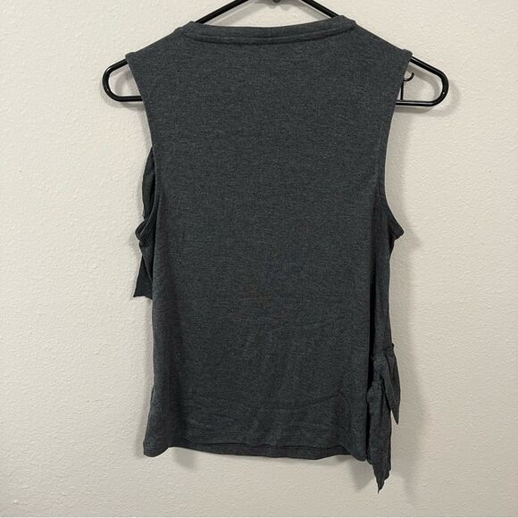 J Crew Dark Gray Tiered Ruffle Sleeveless Blouse Tank Top - Picture 5 of 5